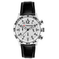 Pedre Woman's Black Chronograph Strap Watch W/ Silver Dial